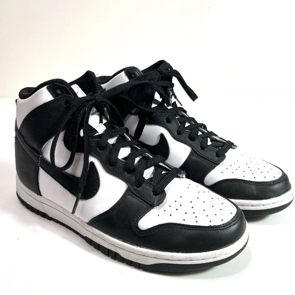 Nike Dunk High Sneakers White Black Size 8.5 - Picture 3 of 15